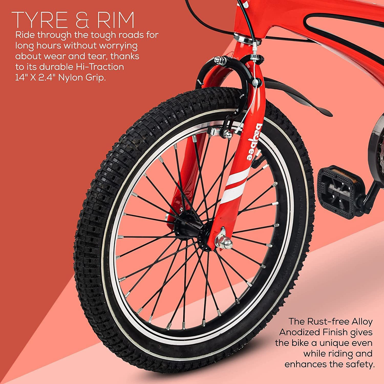 Image of baybee Kids Cycle /Bicycle Plug and Play Cycle with Magnesium Alloy Frame & Disc Brake 16 T (inch) Mountain Cycle