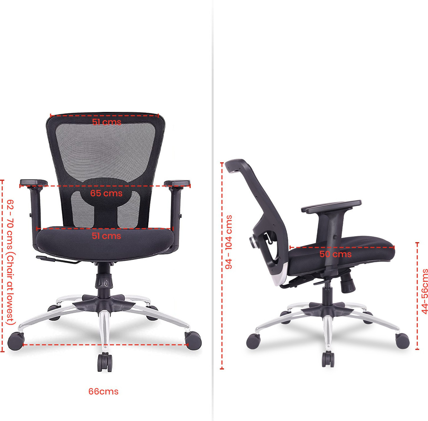 Image of GREEN SOUL Jupiter Superb Mid Back Ergonomic Chair|Home, Office|Adj. Armrest|Lumbar Support Mesh Office Adjustable Arm Chair
