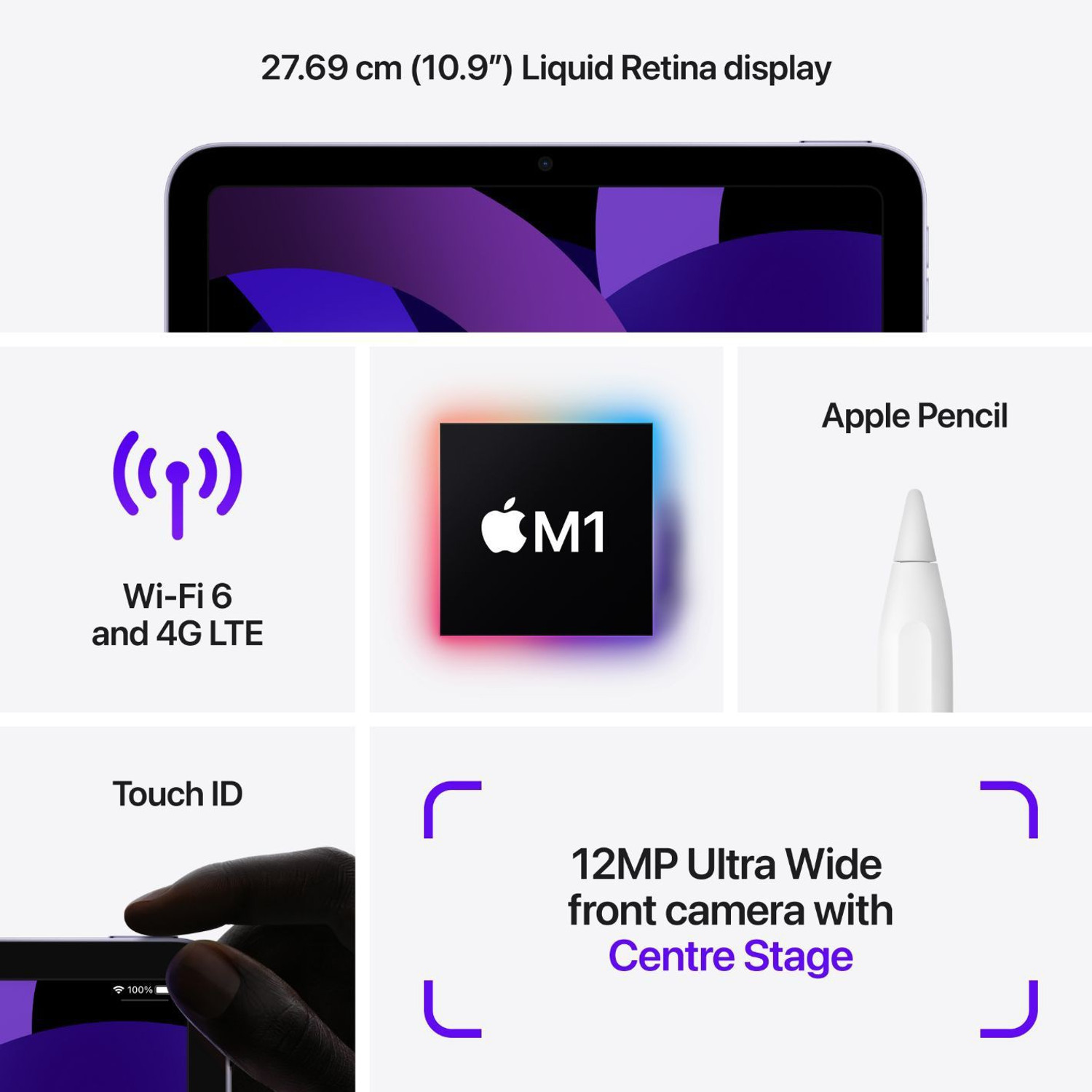 Image of Apple iPad Air (5th gen) 64 GB ROM 10.9 Inch with Wi-Fi+5G Apple M1 chip (space Grey)