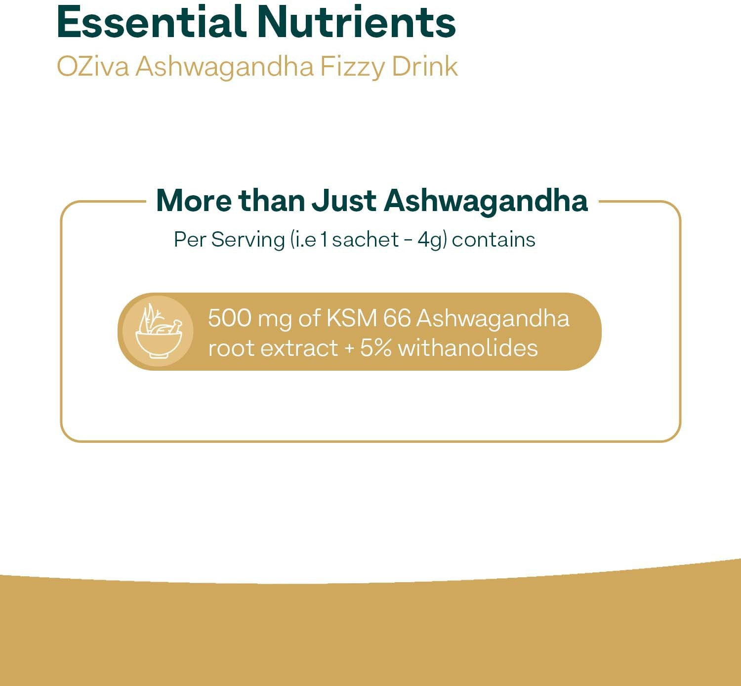 Image of OZiva Ashwagandha Fizzy Drink for Stress Management, Muscle Health