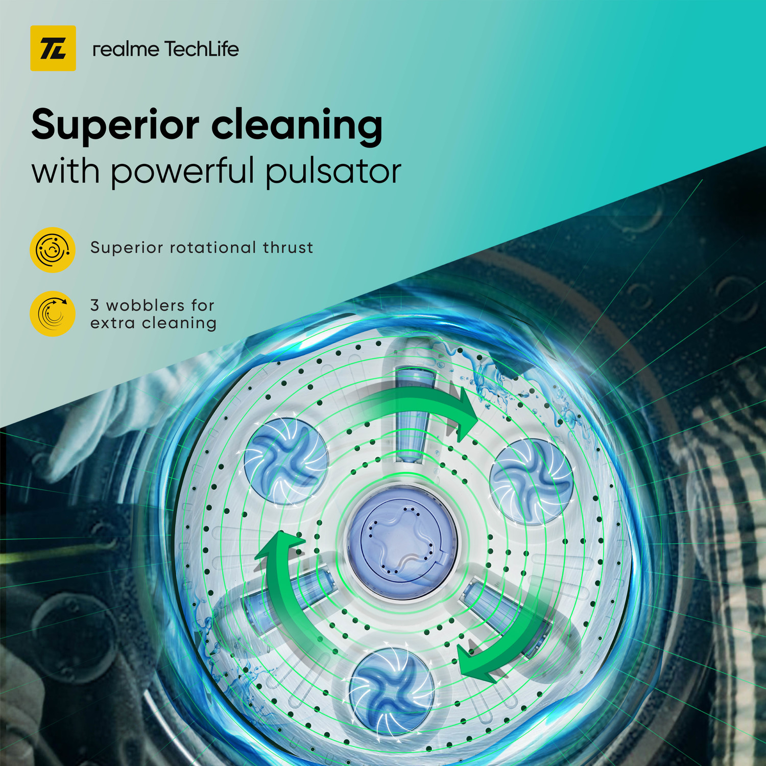 Image of realme TechLife 8 kg 5 Star Rating Semi Automatic Top Load Washing Machine White, Black