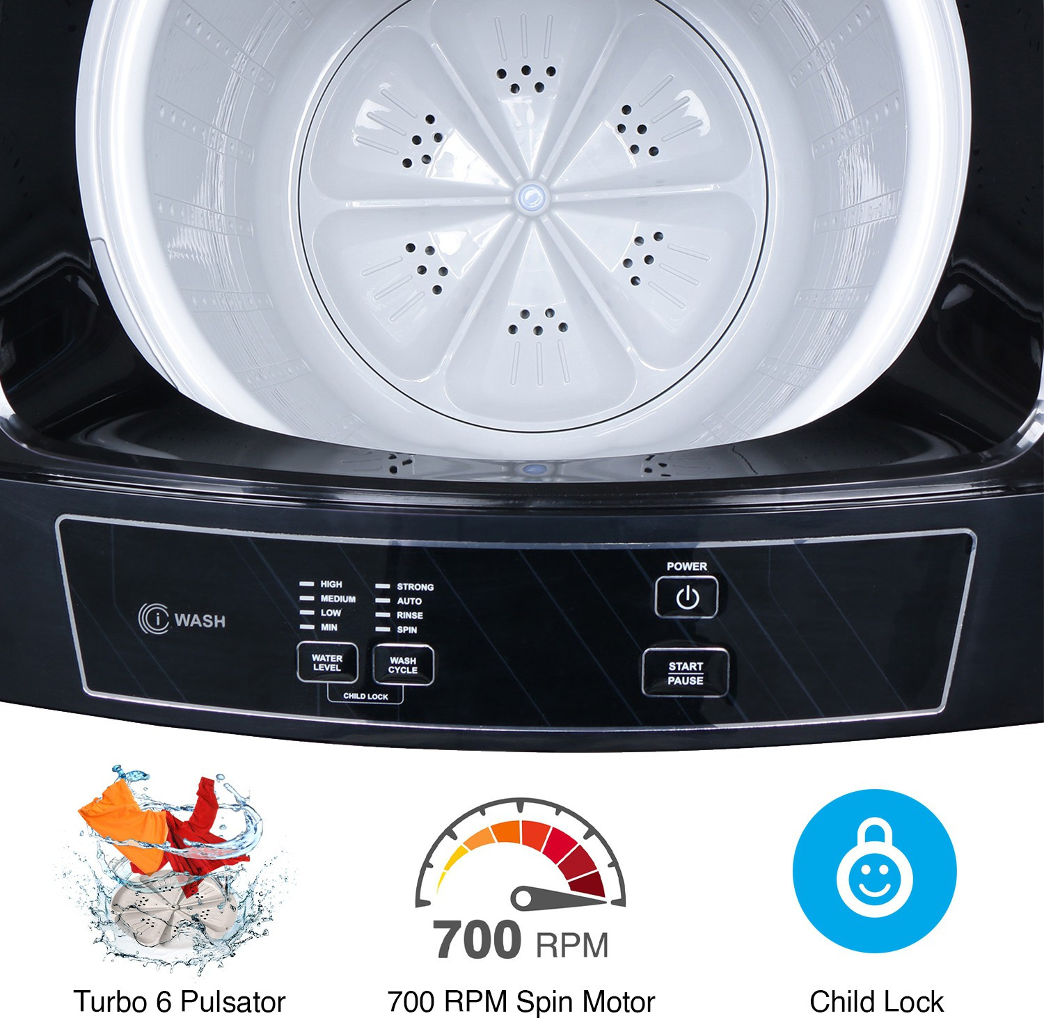 Image of Godrej 6 kg 5 Star with i-Wash technology Washing Machine Fully Automatic Top Load Black, Grey