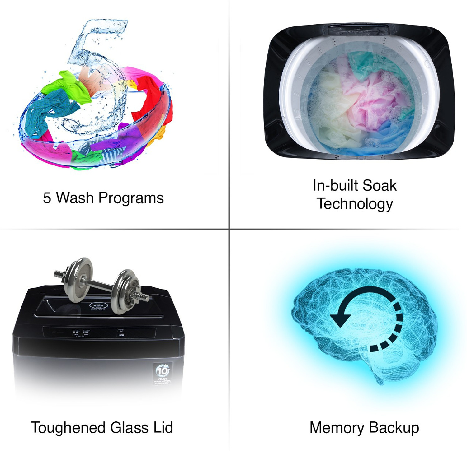 Image of Godrej 6 kg 5 Star with i-Wash technology Washing Machine Fully Automatic Top Load Black, Grey