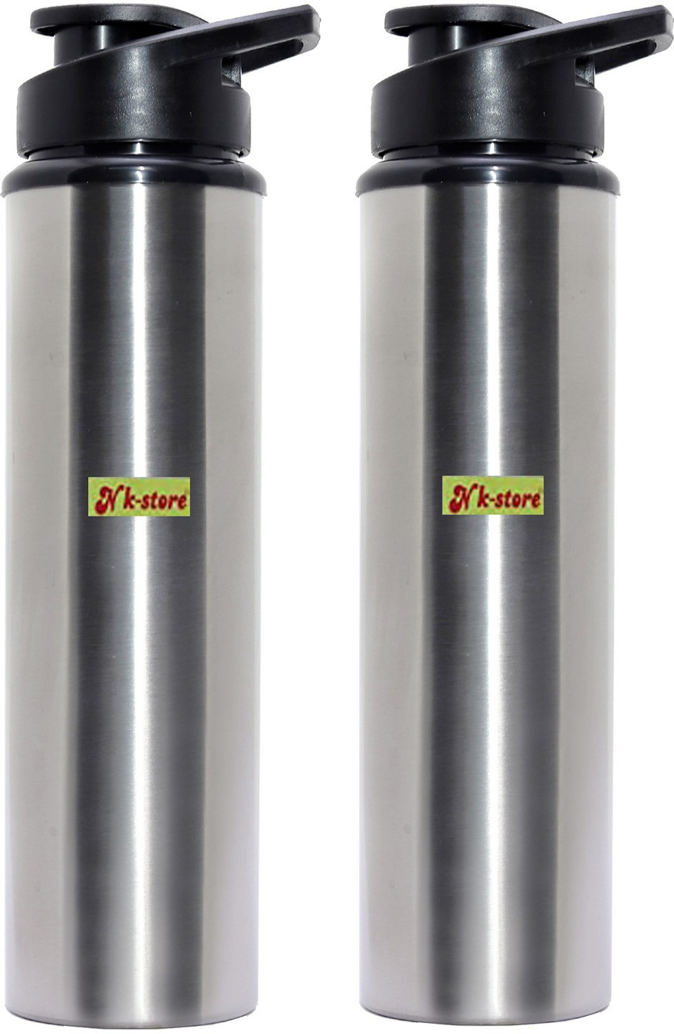 Image of Dhara Stainless Steel Single Wall Football 800 Leak Proof Airtight Flip Cap Water Bottle 800 ml Steel Bottle (Pack of 2, Green)