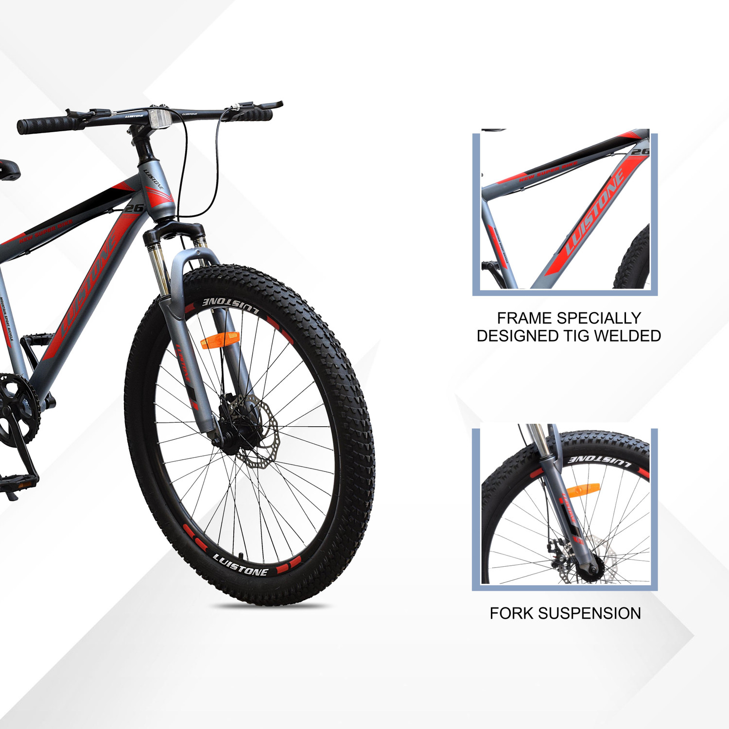 T LUISTONE Semi Fat Tyre Cycle for Men with Dual Disc Brake Front Suspension 26 T Fat Tyre Cycle Price History