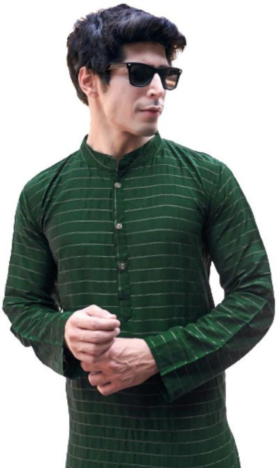 Image of tradenest Men Striped Straight Kurta