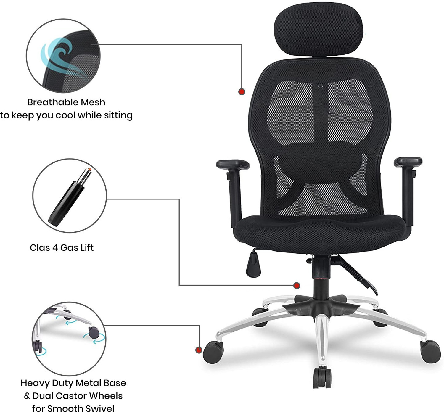 Image of GREEN SOUL NewYork Superb High Back Ergonomic Chair|Home, Office, WFH|Lumbar Support|Tilt Mesh Office Adjustable Arm Chair
