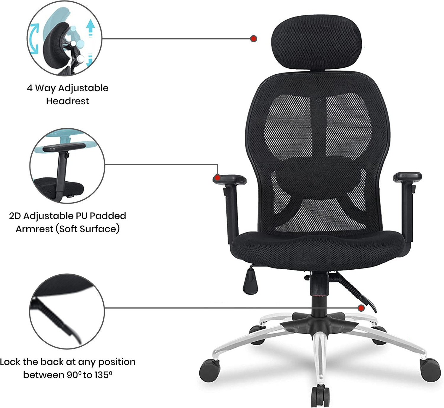Image of GREEN SOUL NewYork Superb High Back Ergonomic Chair|Home, Office, WFH|Lumbar Support|Tilt Mesh Office Adjustable Arm Chair