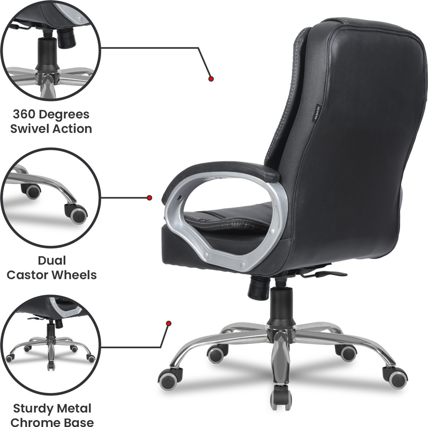 Image of GREEN SOUL Vienna Mid Back Ergonomic Chair|Home & Office use|Premium Finish|Ultra Comfort Leatherette Office Executive Chair
