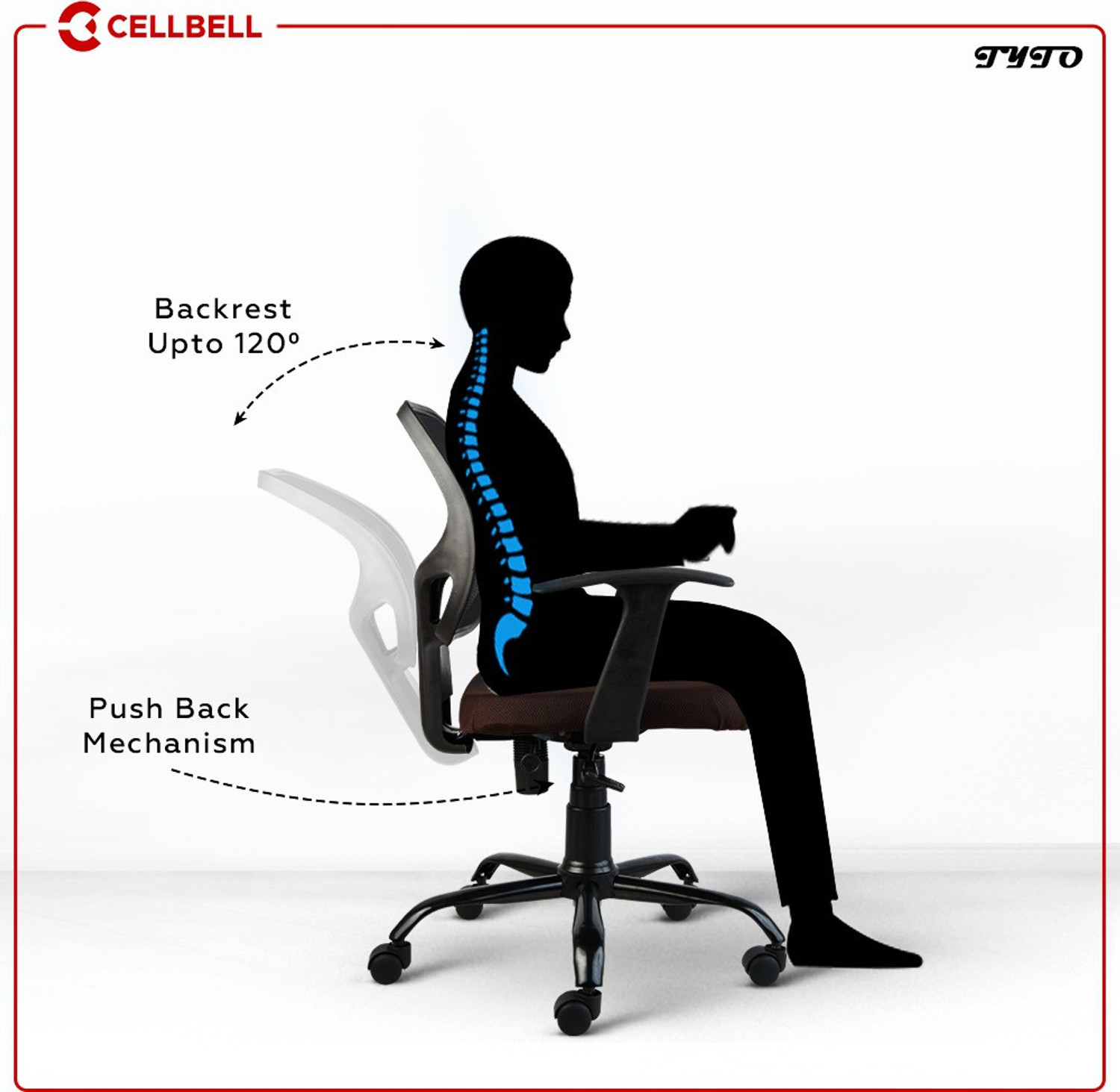 Image of CELLBELL CELLBELL Tyto C103 Mid Back Mesh Office Executive Chair Mesh Office Executive Chair