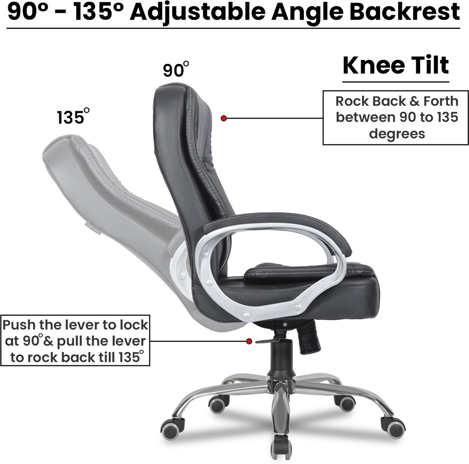 Image of GREEN SOUL Vienna Mid Back Ergonomic Chair|Home & Office use|Premium Finish|Ultra Comfort Leatherette Office Executive Chair