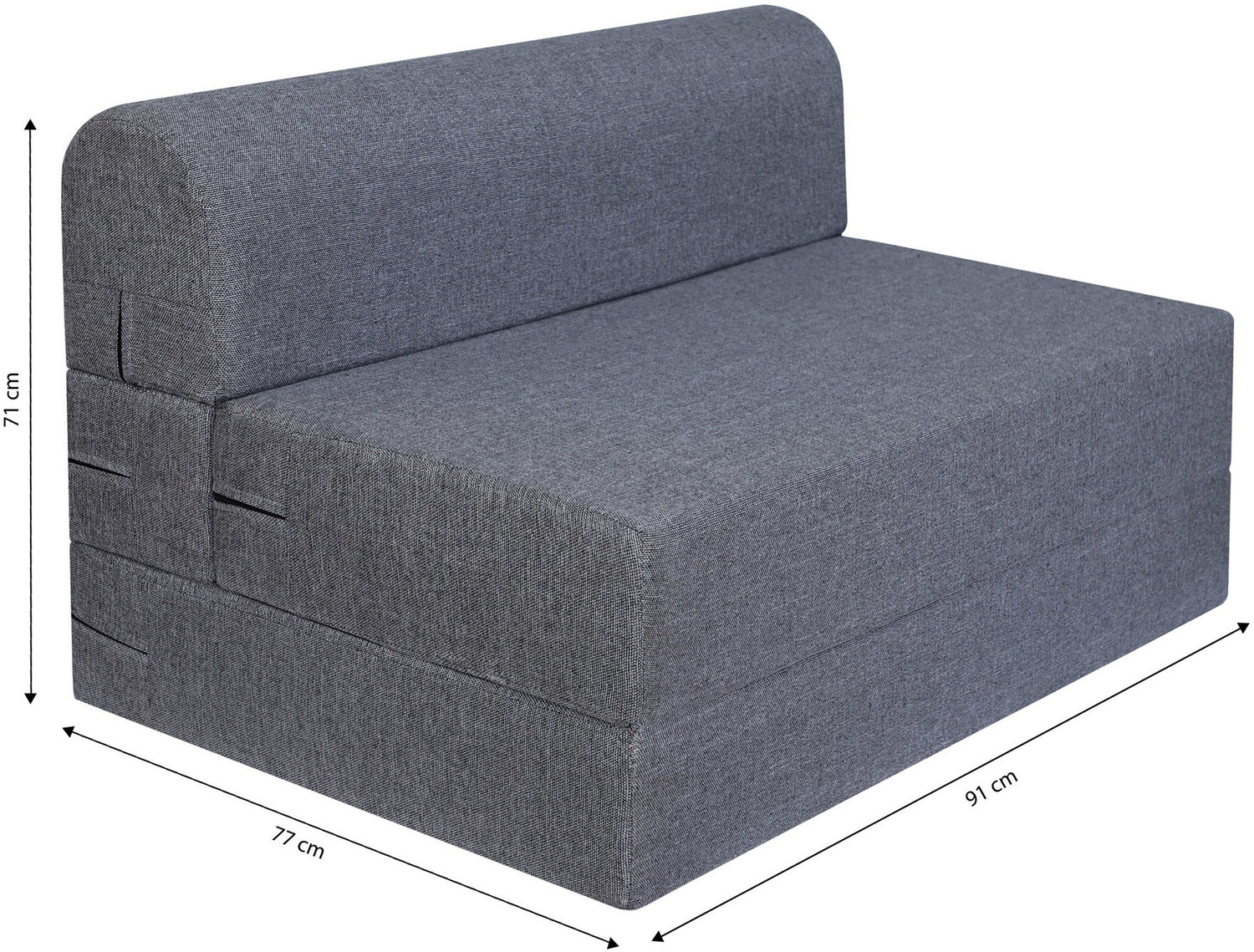 Image of SPRINGTEK FoldingPerfect for Guests Jute Fabric 3 X 6 Feet 1 Seater Single Fold Out Sofa Cum Bed