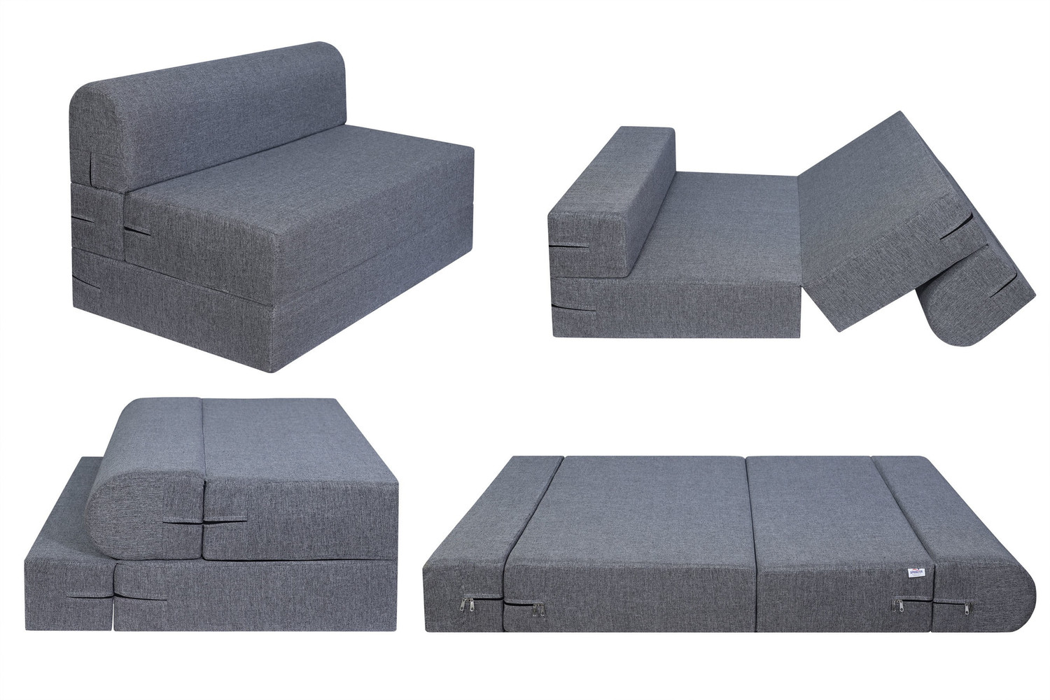 Image of SPRINGTEK FoldingPerfect for Guests Jute Fabric 3 X 6 Feet 1 Seater Single Fold Out Sofa Cum Bed