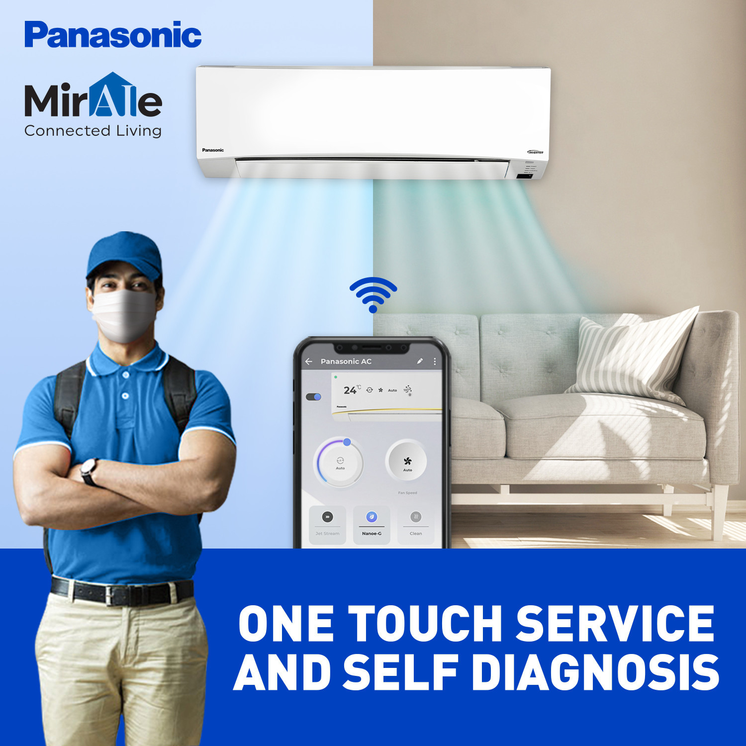 Image of Panasonic 2022 Model 2 Ton 3 Star Split Inverter with Wi-fi AC