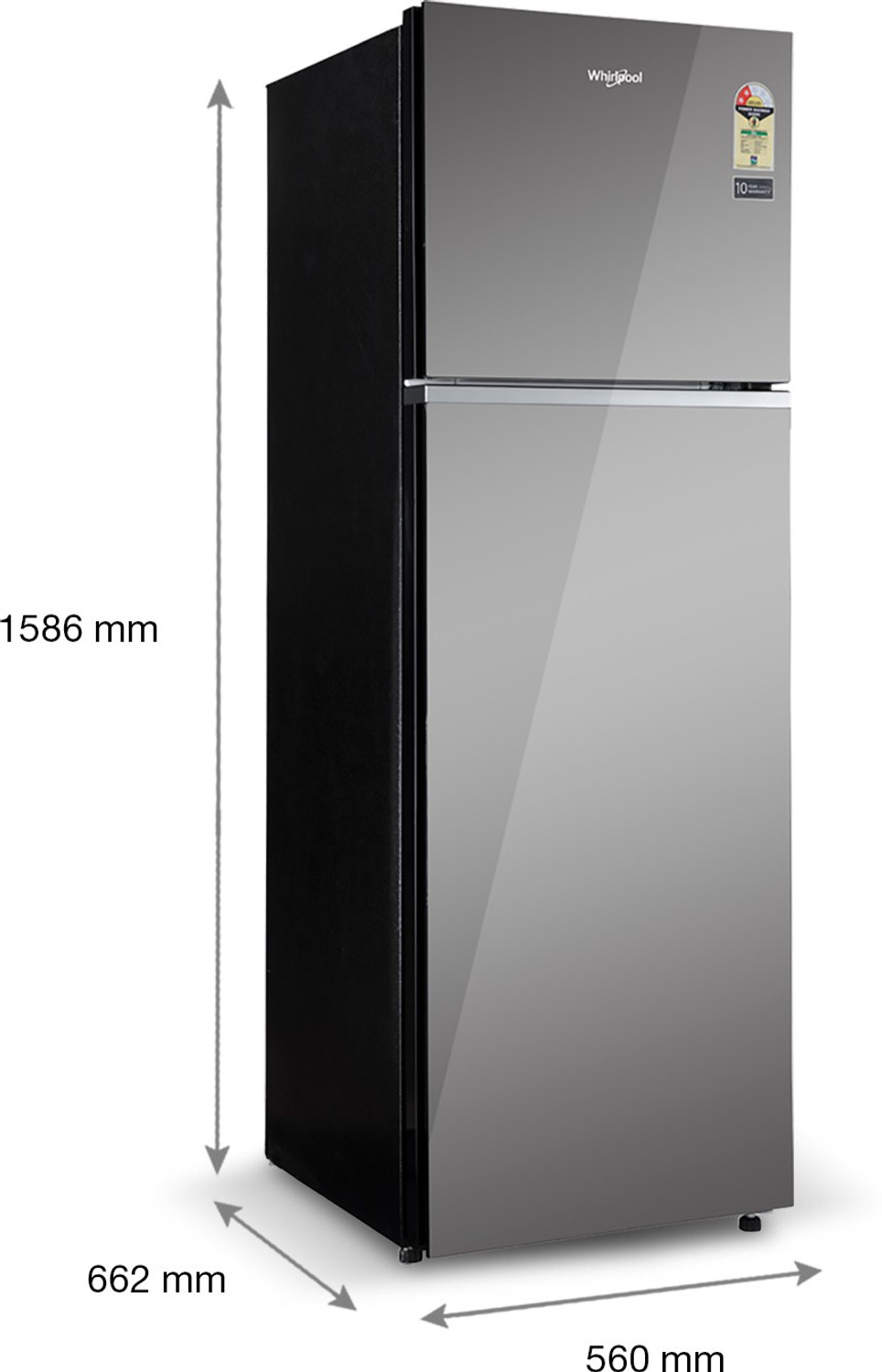 Image of Whirlpool 235 L Frost Free Double Door 2 Star Refrigerator with Glass Door