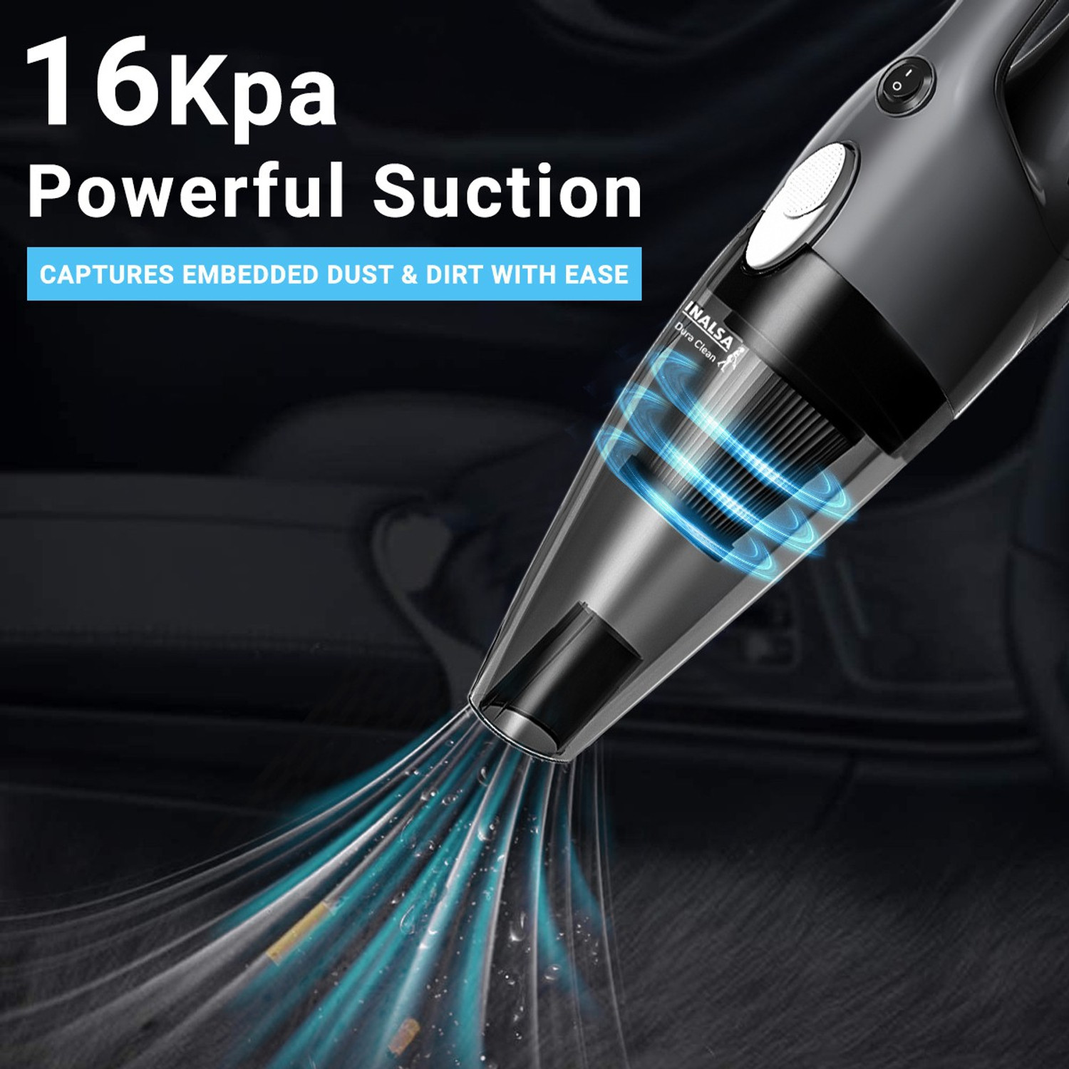 Image of Inalsa Dura Clean Hand-held Vacuum Cleaner with Reusable Dust Bag