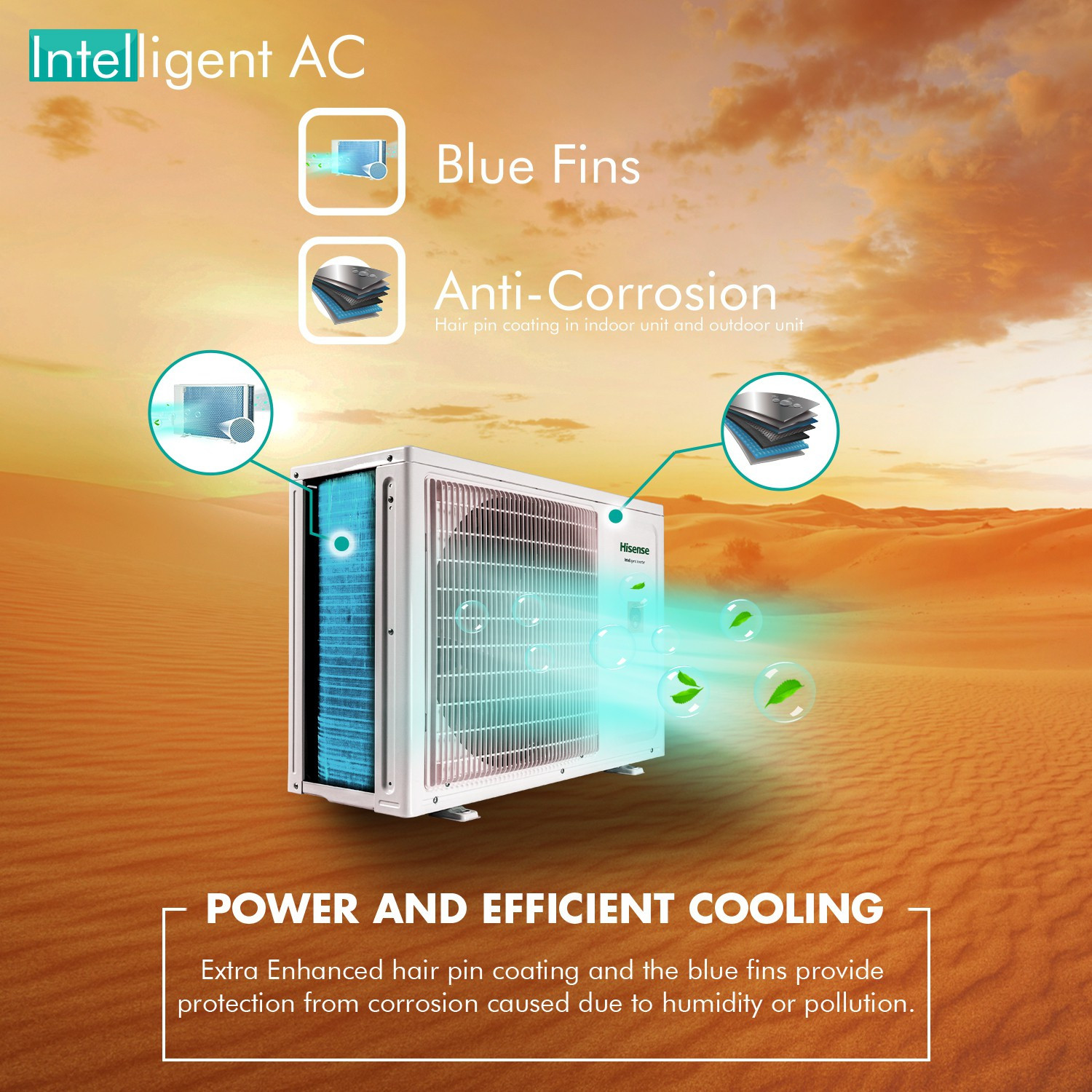 Image of Hisense 2022 Model 1.5 Ton 4 Star Split Inverter PM 2.5 Filter AC