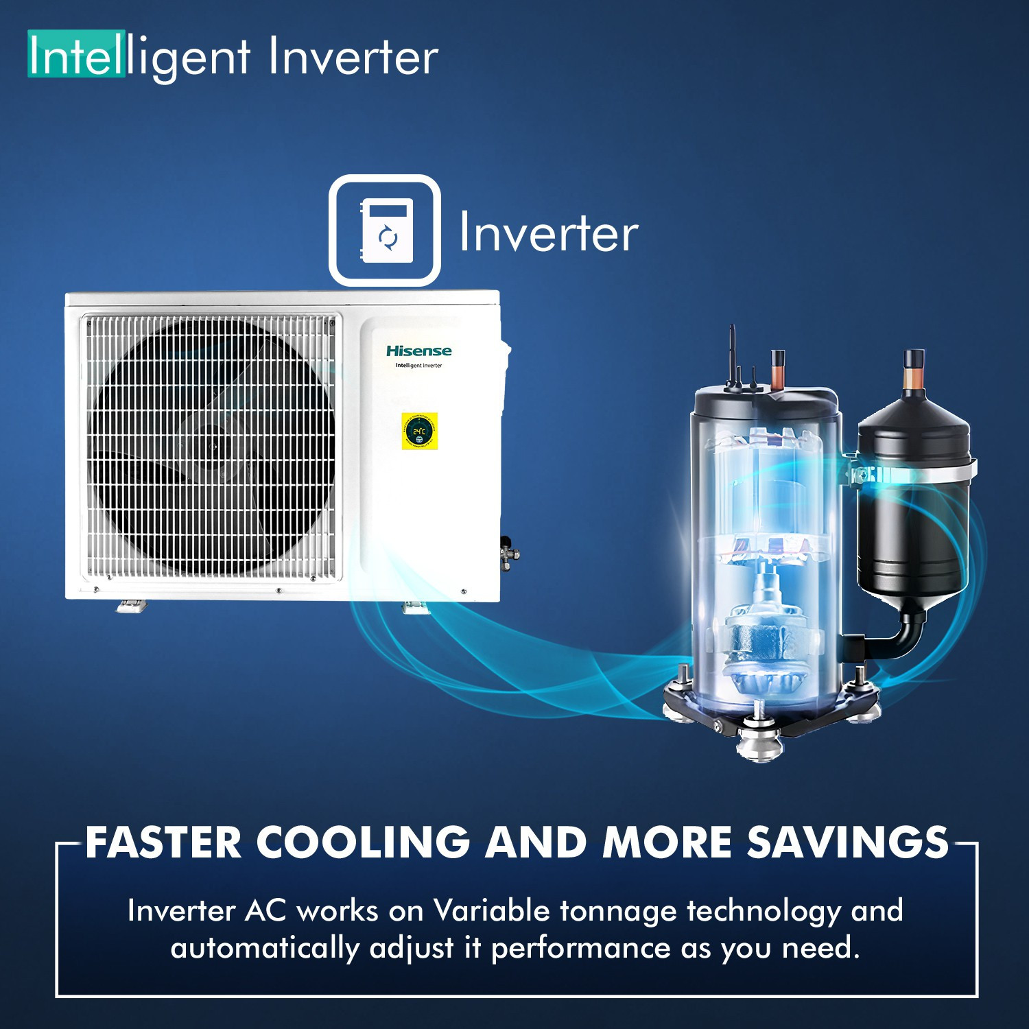 Image of Hisense 2022 Model 1.5 Ton 4 Star Split Inverter PM 2.5 Filter AC