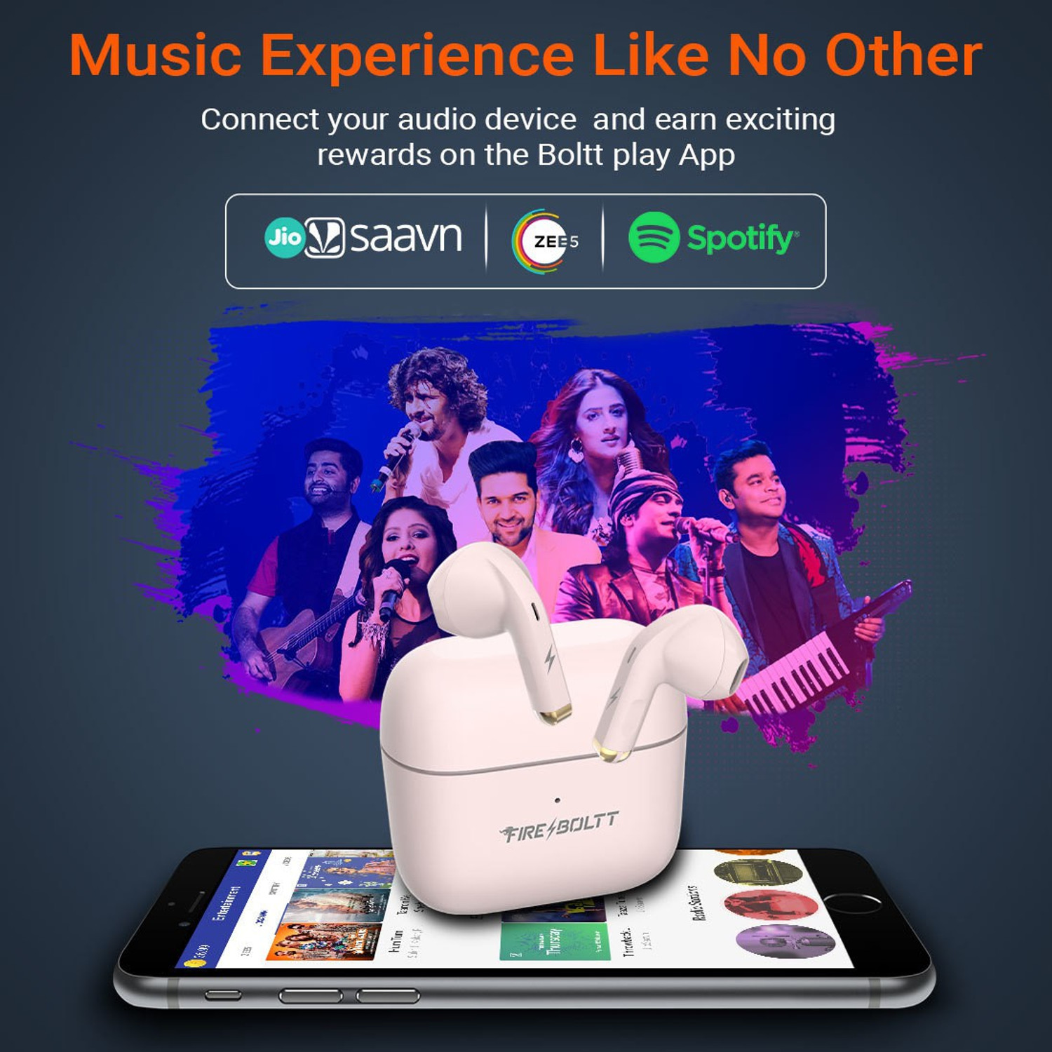 Image of Fire-Boltt Fire Pods Ninja G201 Earbuds TWS IWP HD Calls, Quick Charge 24hrs playback Bluetooth