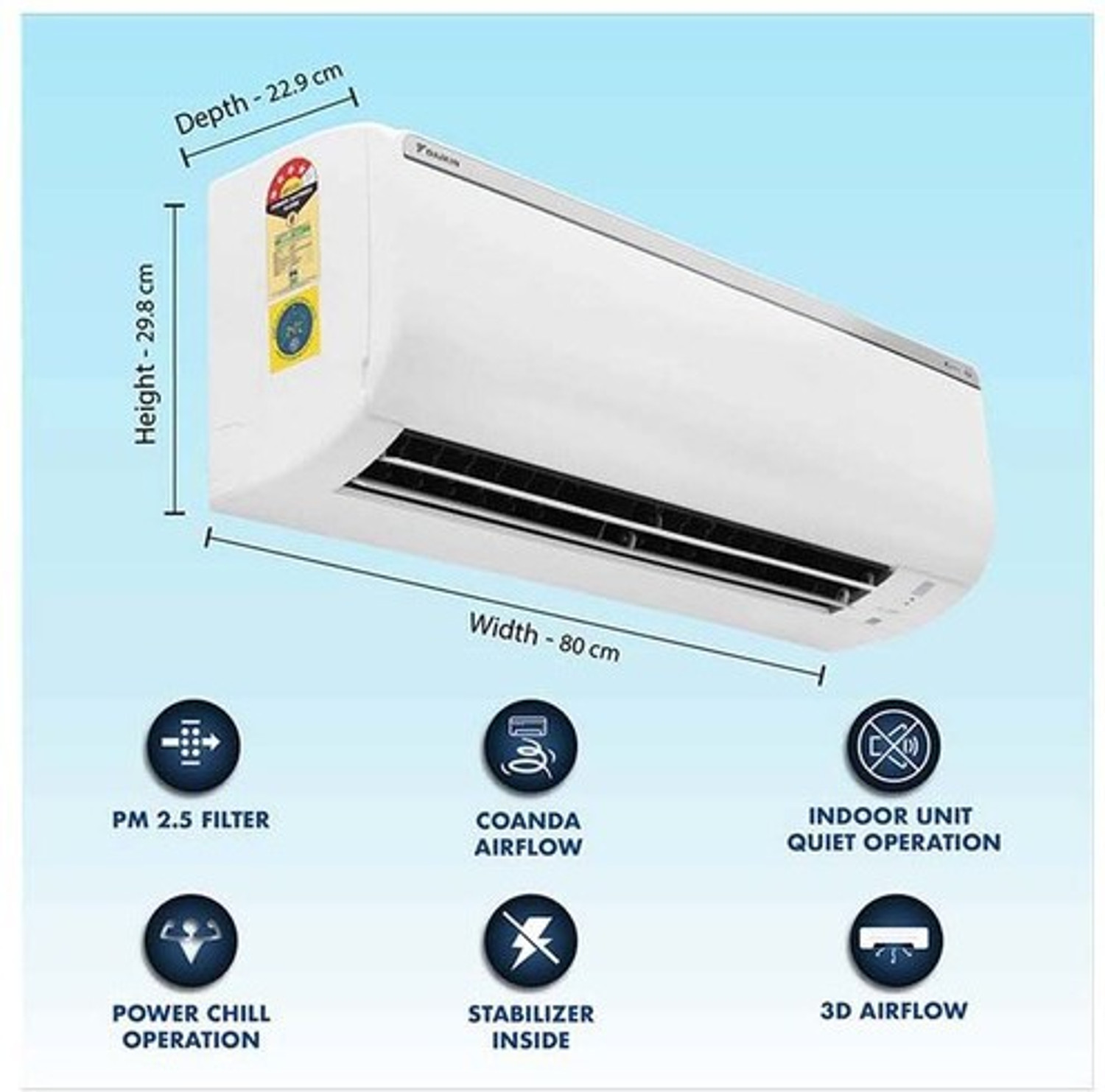 Image of Daikin 2021 Model 1 Ton 4 Star Split Inverter AC