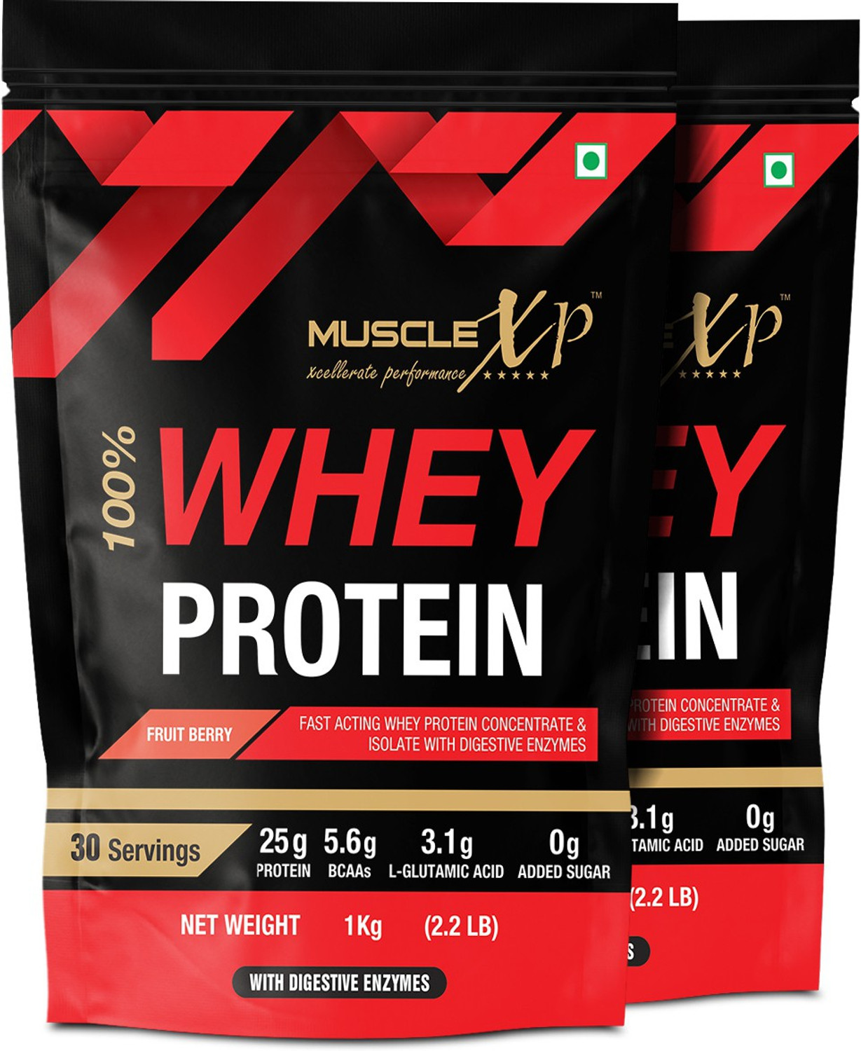 Image of MuscleXP 100% Whey Protein with Whey Protein Isolate Blend (75g Protein) Whey Protein
