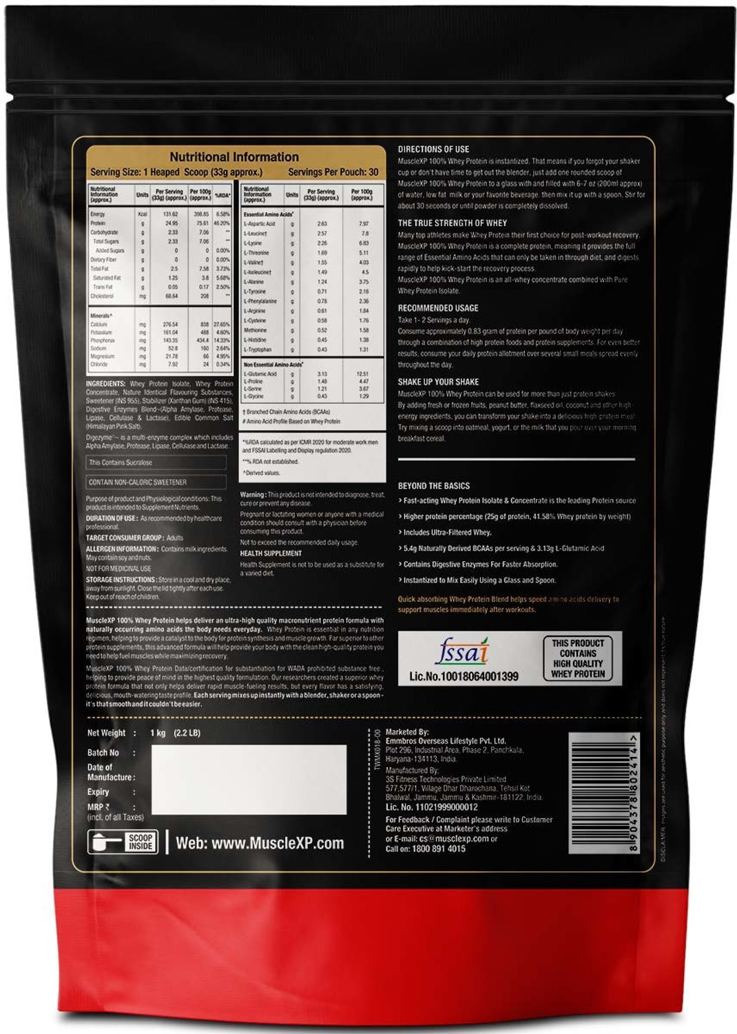 Image of MuscleXP 100% Whey Protein with Whey Protein Isolate Blend (75g Protein) Whey Protein