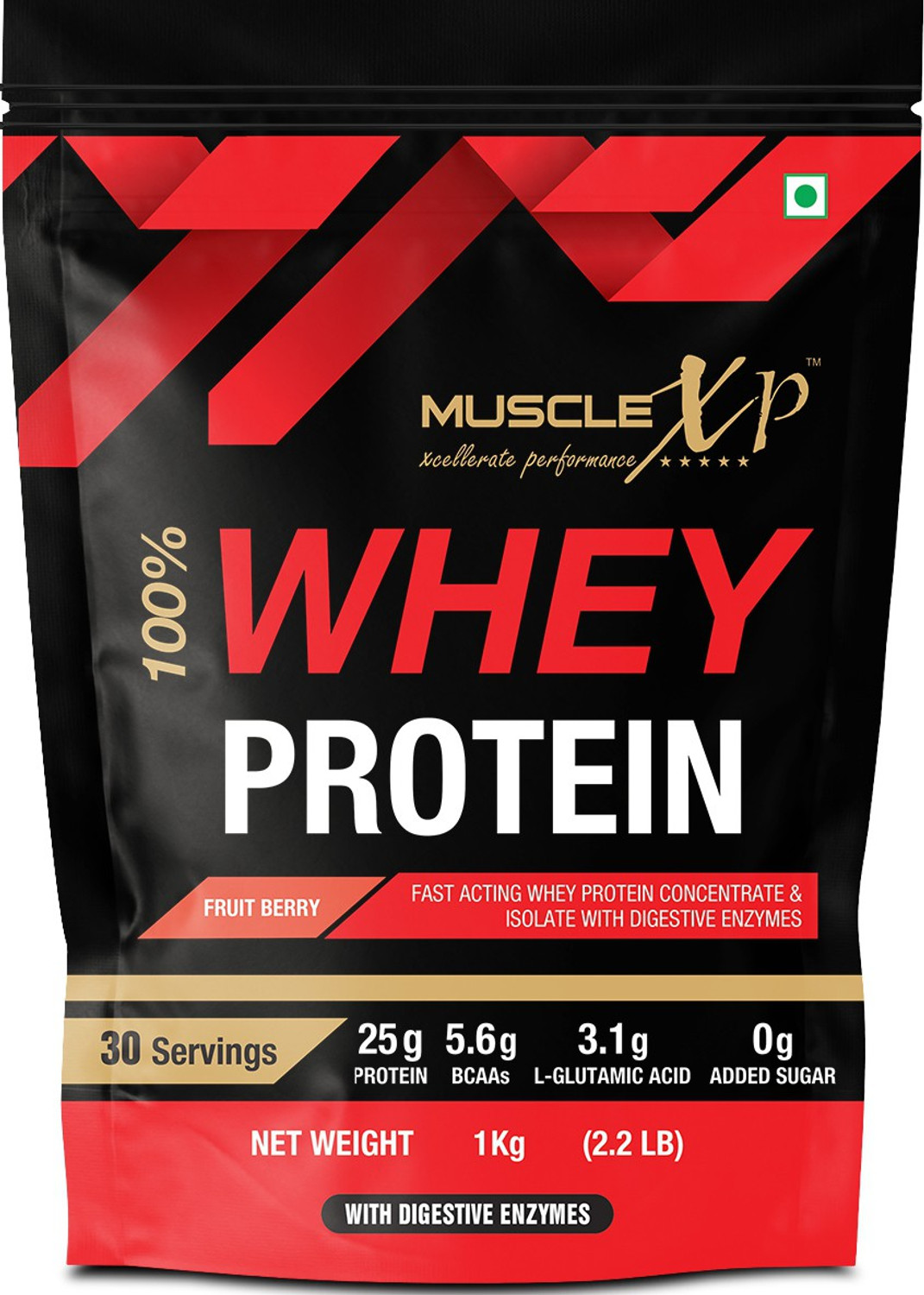 Image of MuscleXP 100% Whey Protein with Whey Protein Isolate Blend (75g Protein) Whey Protein