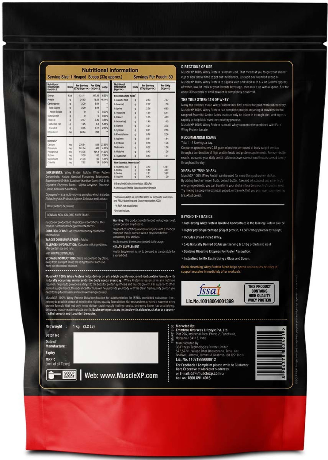 Image of MuscleXP 100% Whey Protein with Whey Protein Isolate Blend (75g Protein) Whey Protein
