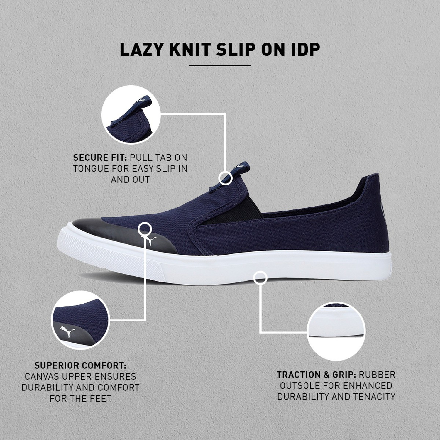 Puma men's lazy knit slip hotsell on idp sneakers