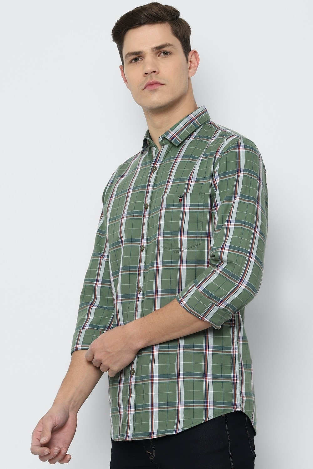 LOUIS PHILIPPE Men Checkered Casual Green Shirt Price History