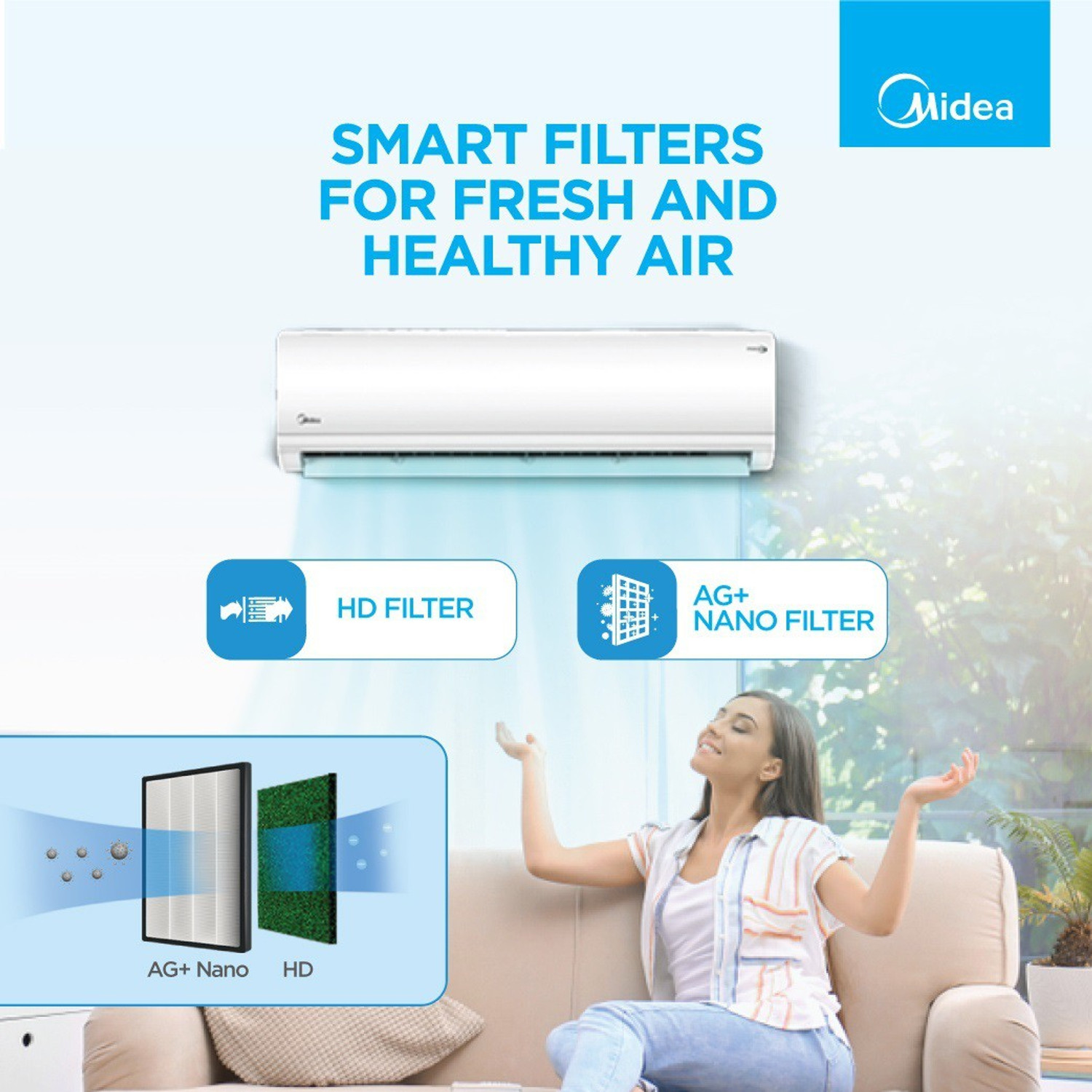 Image of Midea 2022 Model 2 Ton 3 Star Split Inverter AC