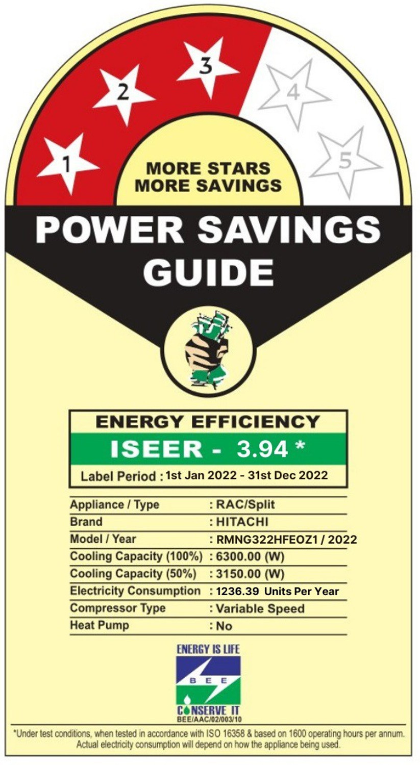 Image of Hitachi 2022 Model 1.8 Ton 3 Star Split Inverter AC