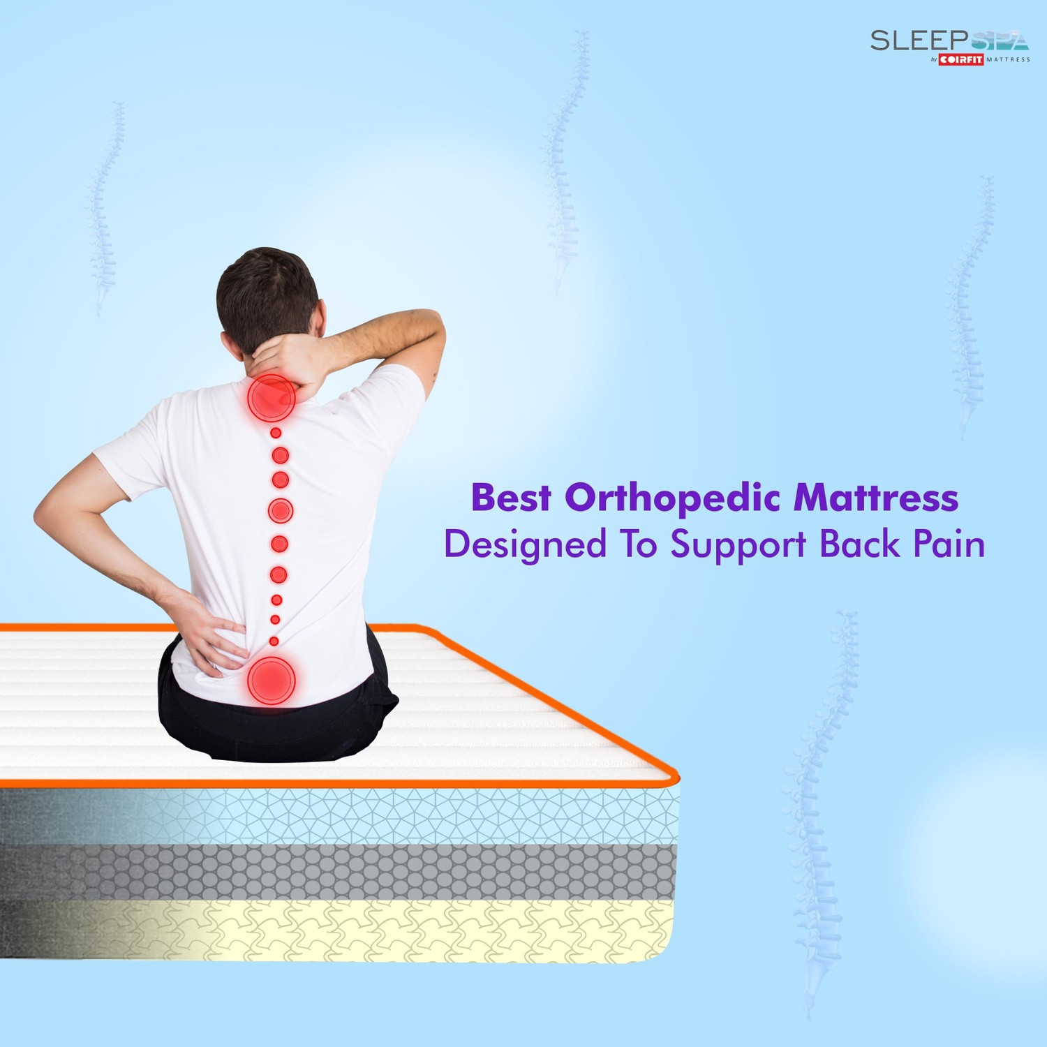 Image of SLEEP SPA DUET Z with SrtX� Technology 6 inch King High Resilience (HR) Foam Mattress