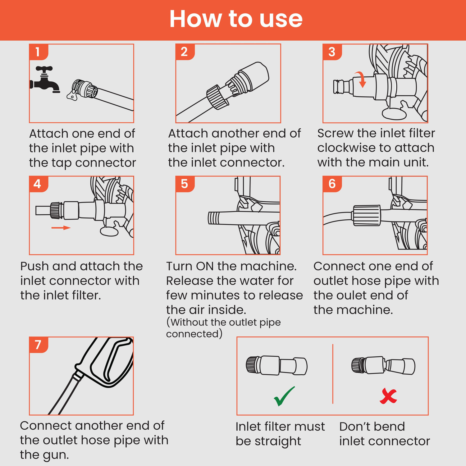 Image of AGARO Supreme 1800 Watt, 120 Bar, 6.5L /Min Flow Rate, 8 Mtr Hose, Car & Bike, High Pressure Washer