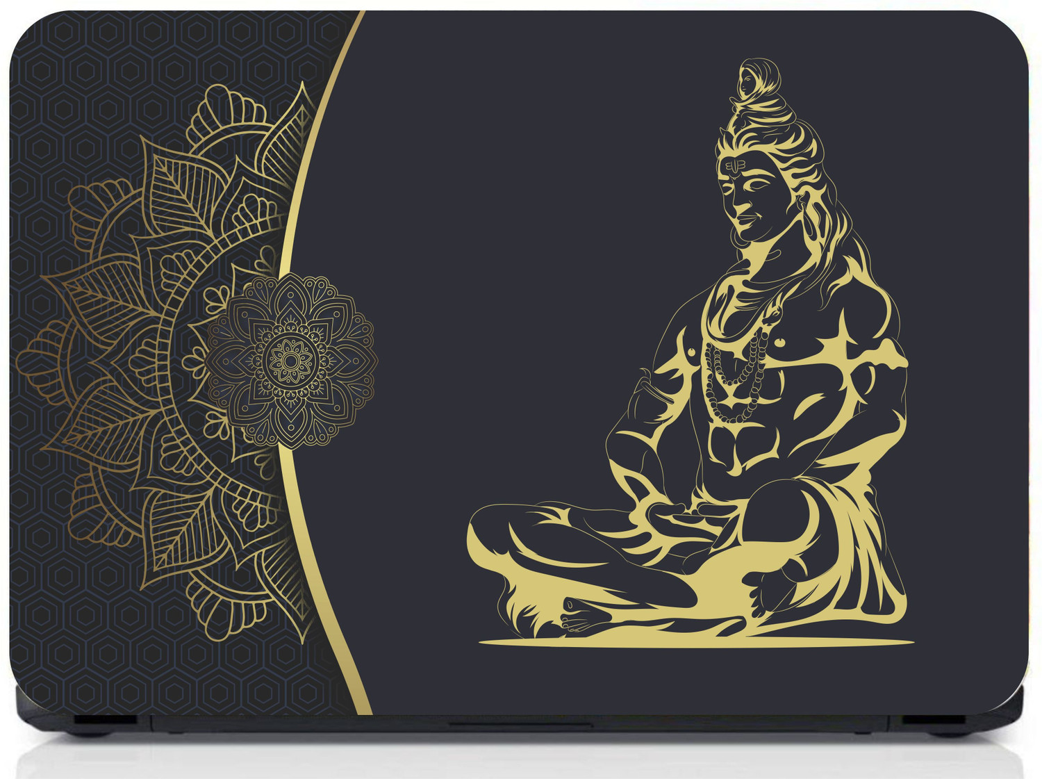 Image of Gloshvi Lord Shiva Laptop Skin Decal Sticker, Waterproof, Bubble Free and scratch proof Vinyl Reusable Laptop Skin Compatible for 15.6 inch