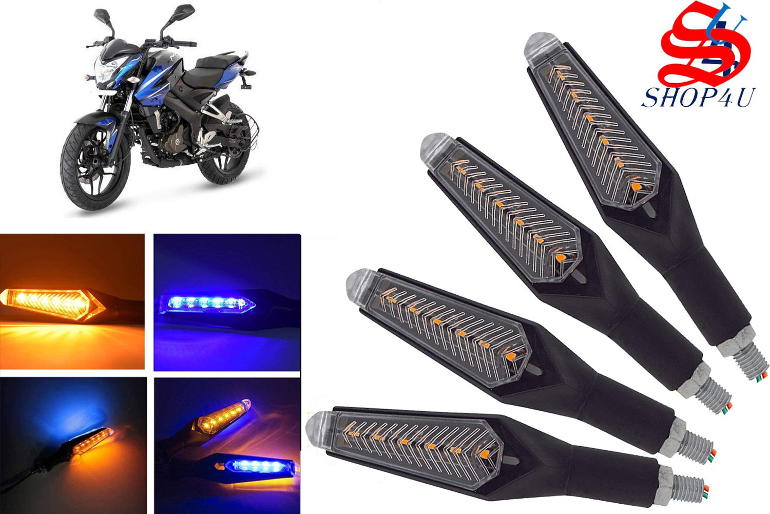 SHOP4U Front Rear Side LED Indicator Light for Bajaj Pulsar
