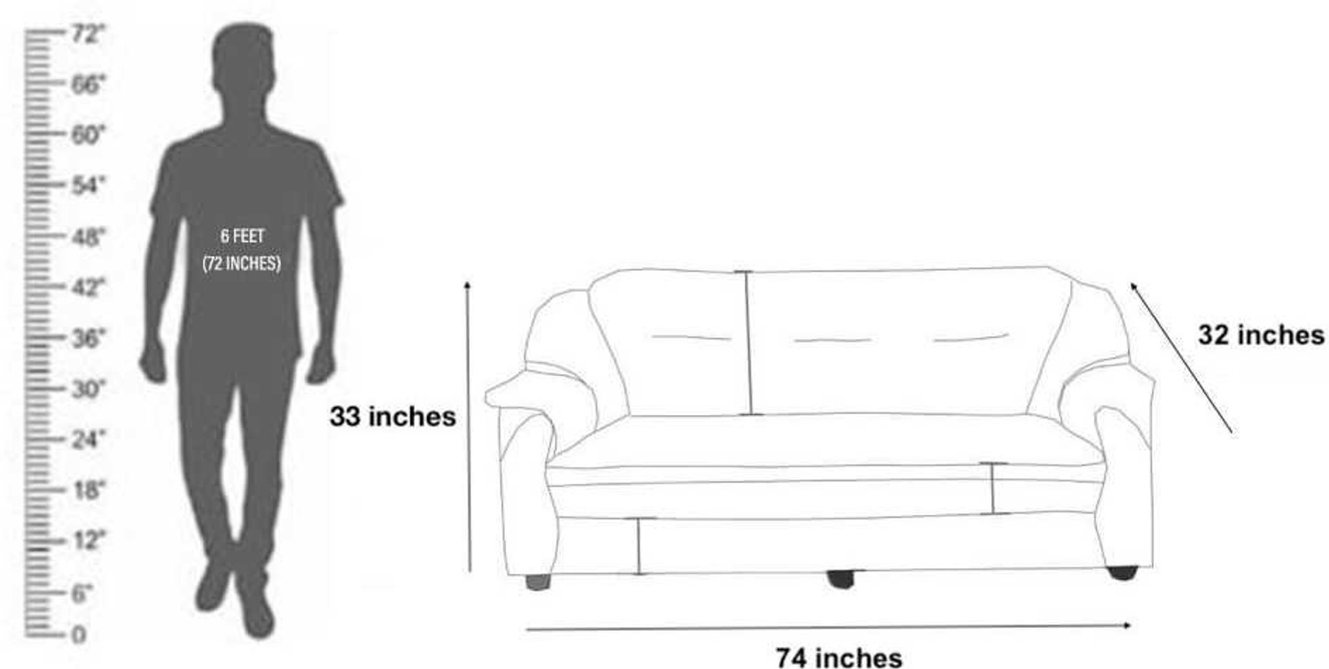 Image of Sekar Lifestyle Polyurethane Large Series Leatherette 3 Seater Sofa