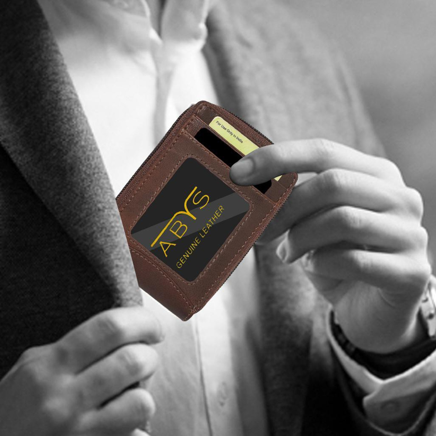 Image of ABYS 100% Genuine Leather Card Holder with Gift Credit | ATM | Debit Card Holder 15 Card Holder