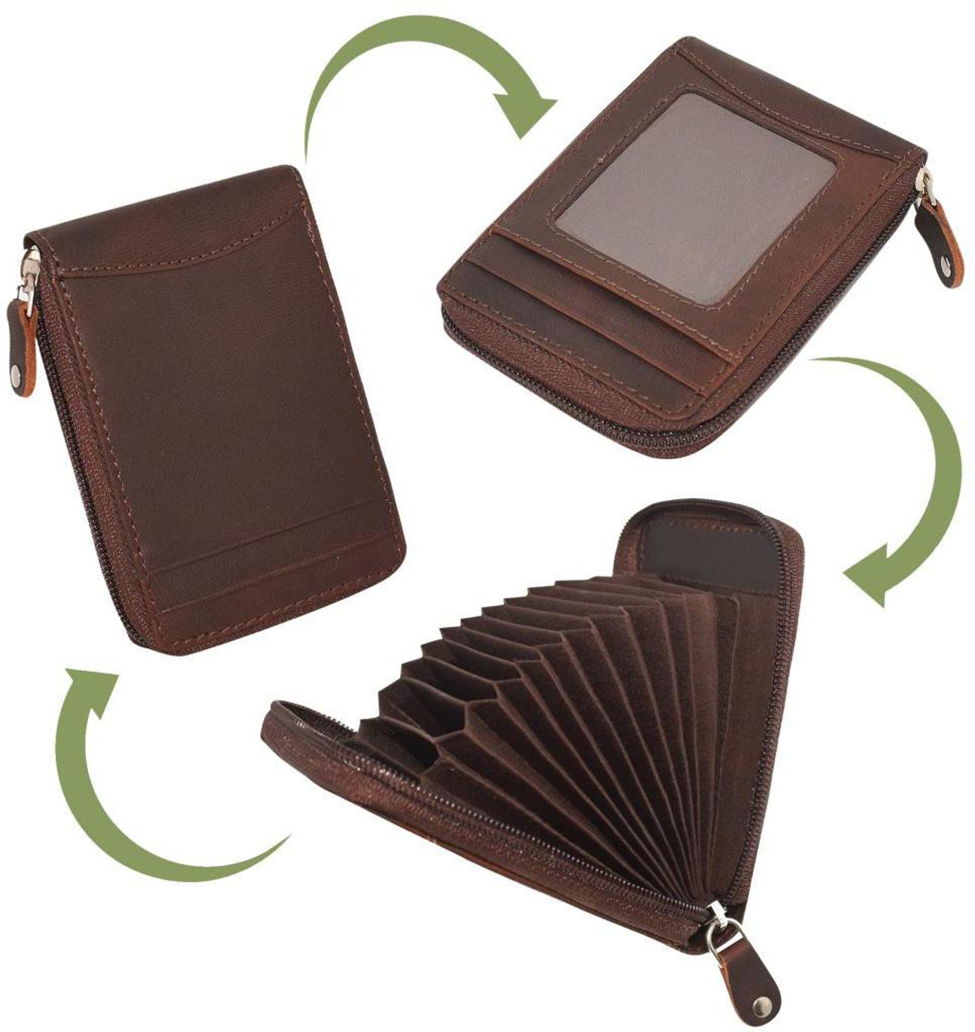 Image of ABYS 100% Genuine Leather Card Holder with Gift Credit | ATM | Debit Card Holder 15 Card Holder