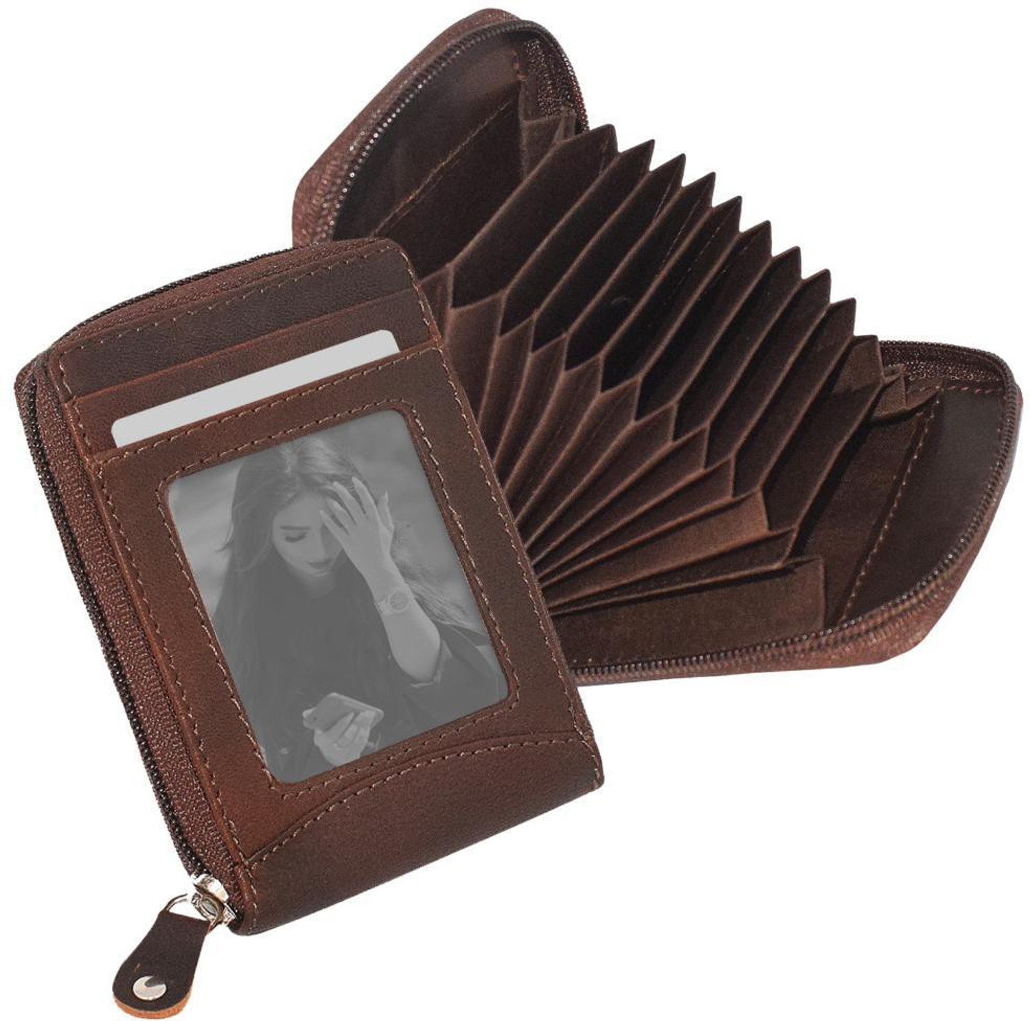 Image of ABYS 100% Genuine Leather Card Holder with Gift Credit | ATM | Debit Card Holder 15 Card Holder