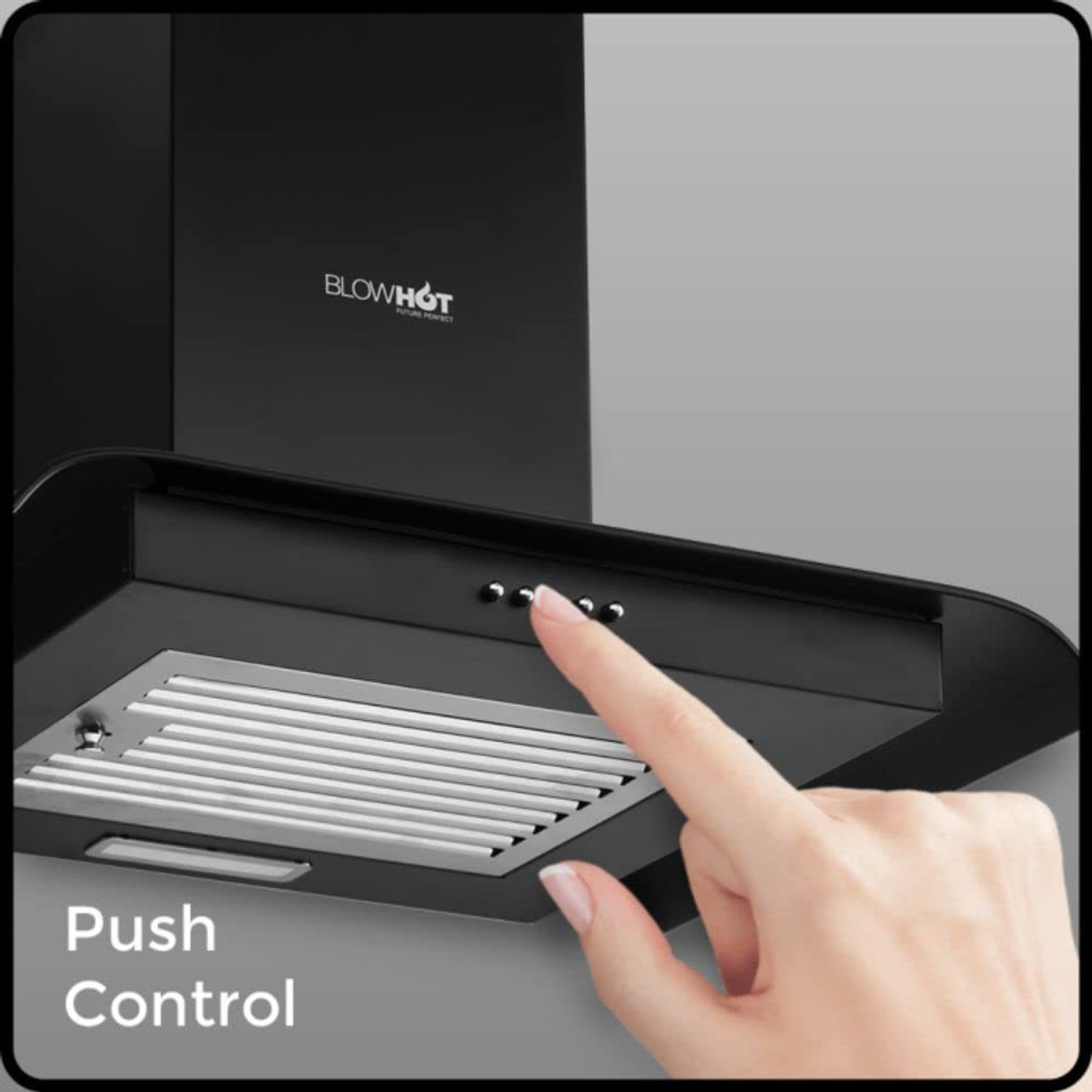 Image of BLOWHOT 60cm Spectra Chimney 800m3 /h Suction Power, Baffle Filter For Modular Kitchen Wall Mounted Black 800 CMH Chimney