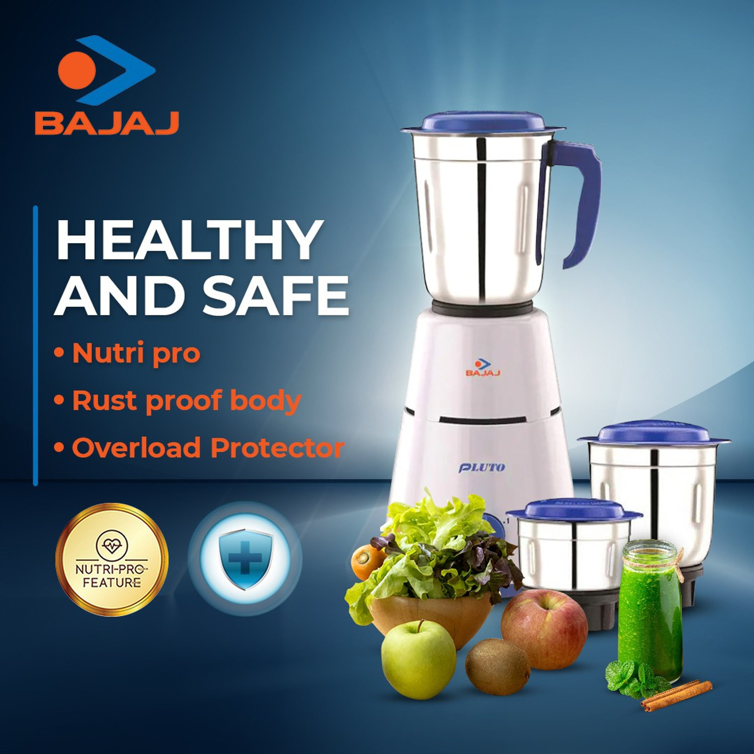 Image of BAJAJ 3 Jar 500 W Mixer Grinder