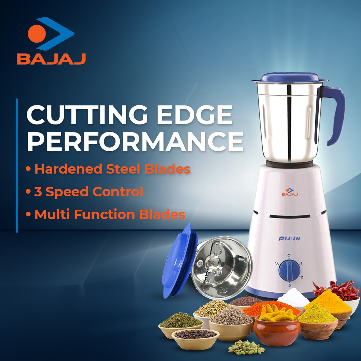 Image of BAJAJ 3 Jar 500 W Mixer Grinder