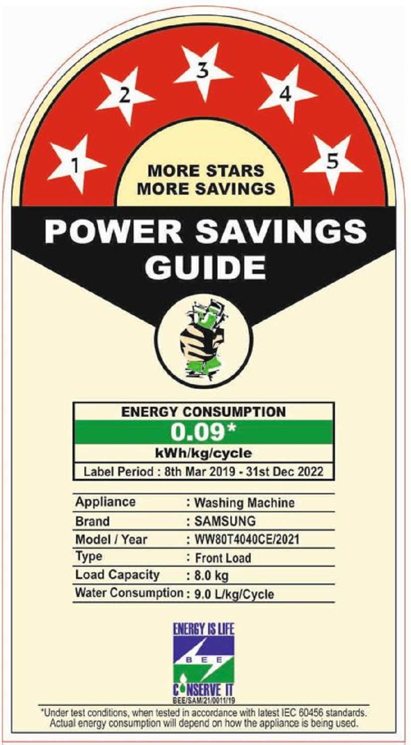 Image of Samsung 8 kg 5 Star, Inverter, Hygiene Steam Digital Inverter Fully Automatic Front Load Washing Machine with In-built Heater White