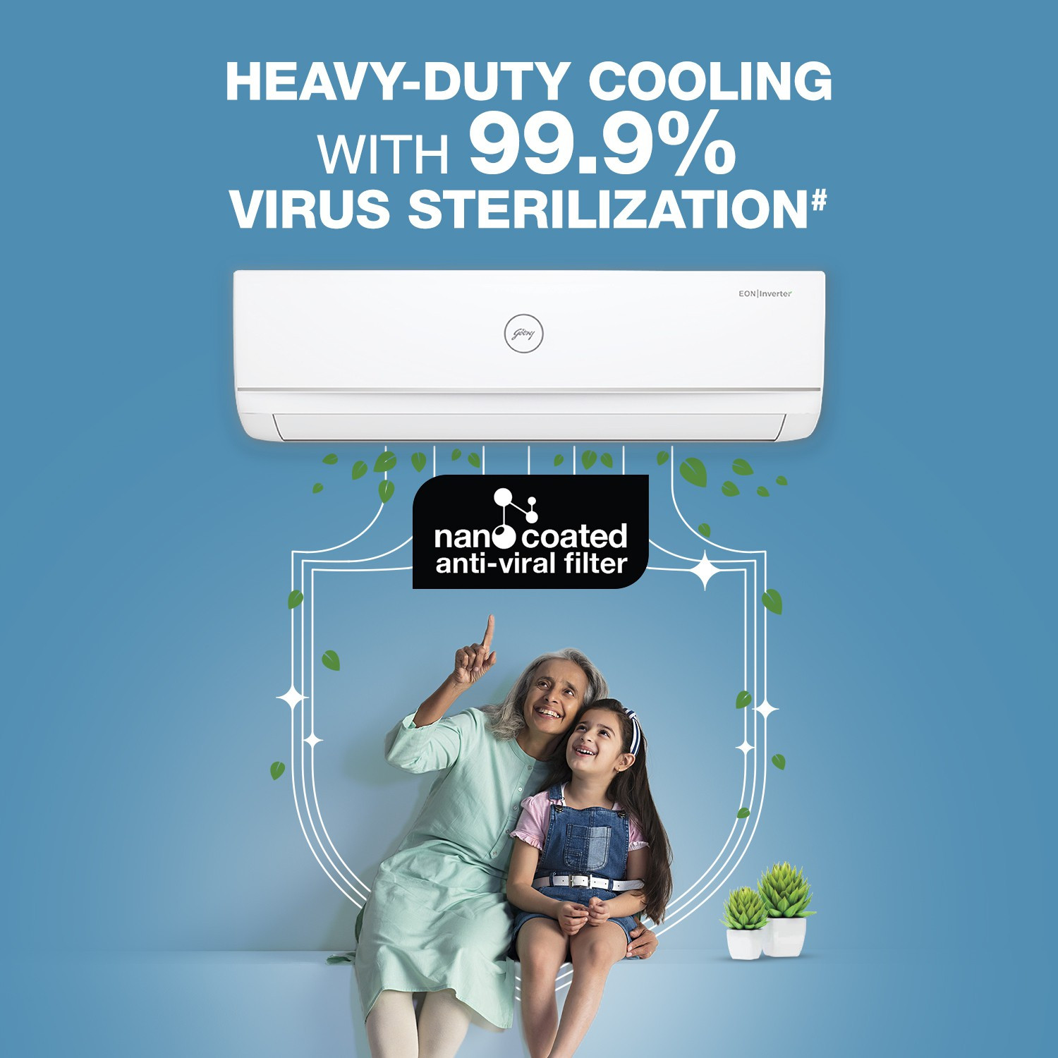 Image of Godrej 2022 Model 1 Ton 3 Star Split Inverter With Anti-Virus Protection AC