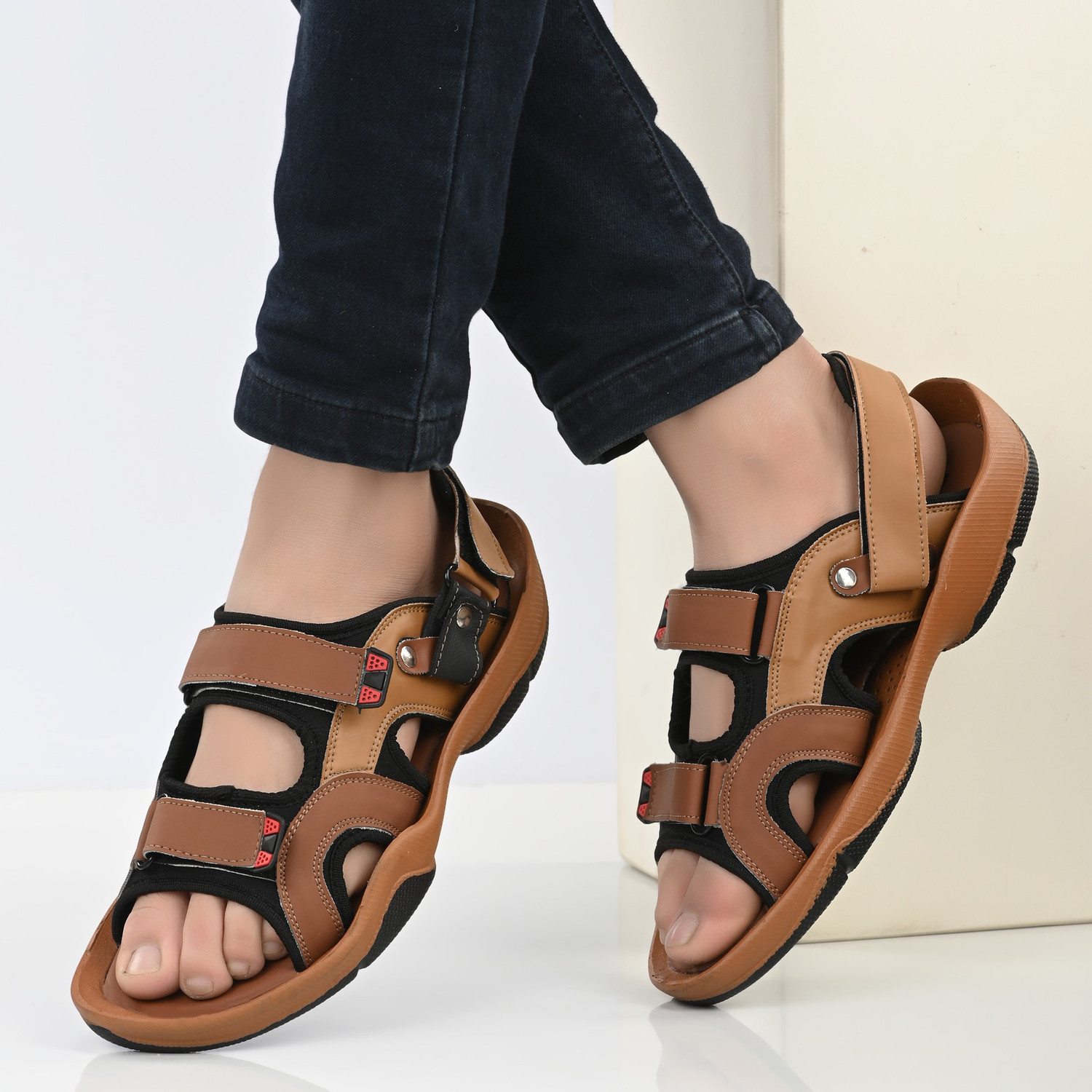 Black Cooper Men Brown Sandals Price History