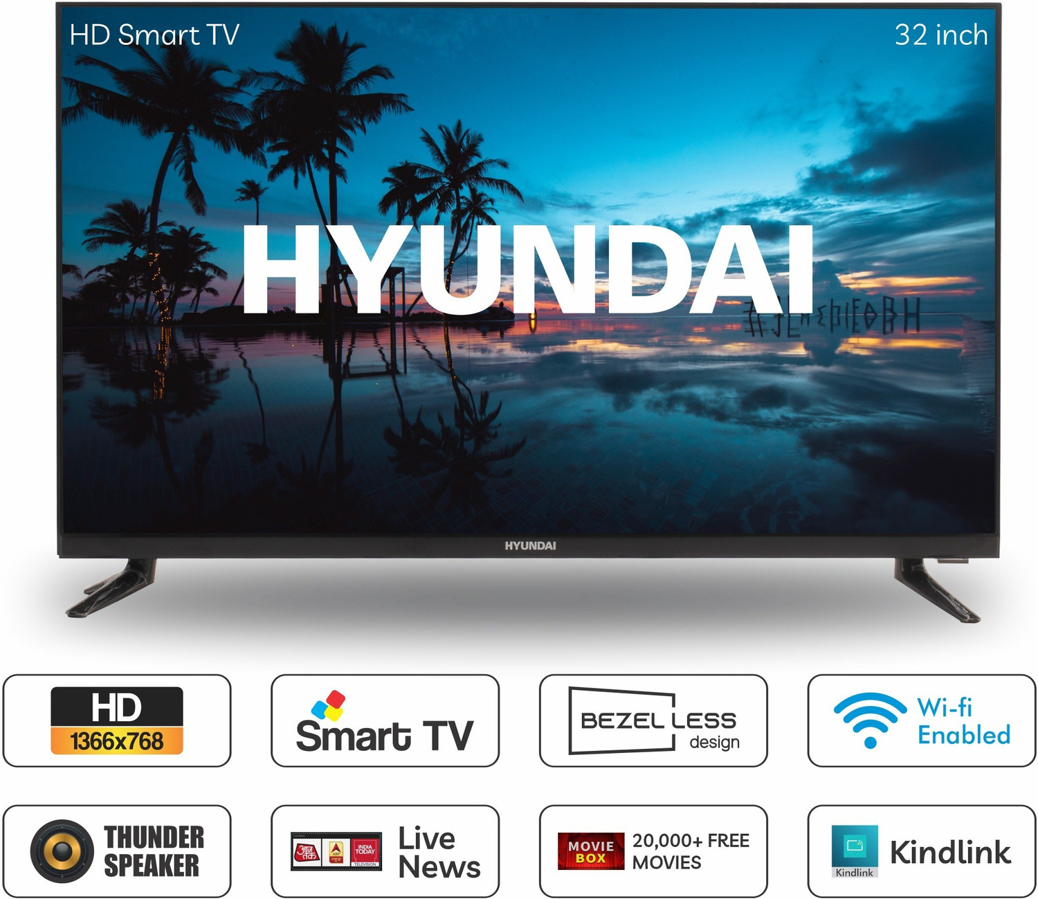 Image of Hyundai 80 cm (32 inch) HD Ready LED Smart Android Based TV (SMTHY32HDB52YW)