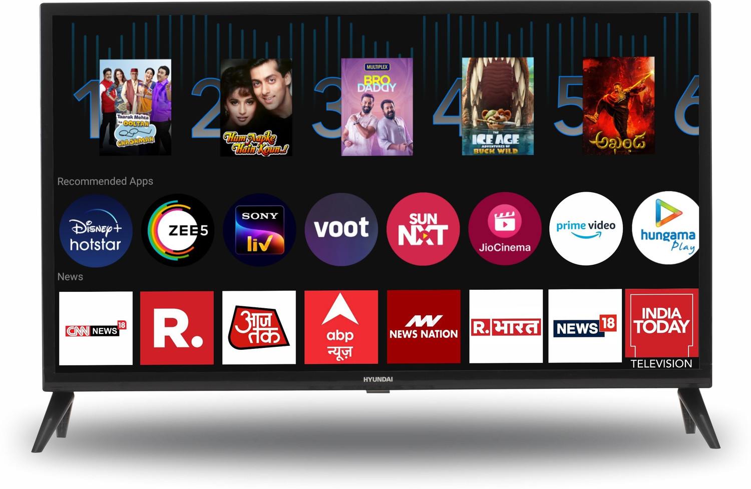 Image of Hyundai 98 cm (39 inch) HD Ready LED Smart Android Based TV