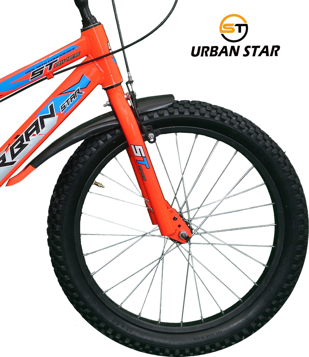 Image of Urban Star 20T BMX (85%ASSEMBLED) FOR 5 TO 8 YEARS KIDS ROAD CYCLE(SINGLE SPEED-ORANGE) 20 T (inch) Roadster Cycle