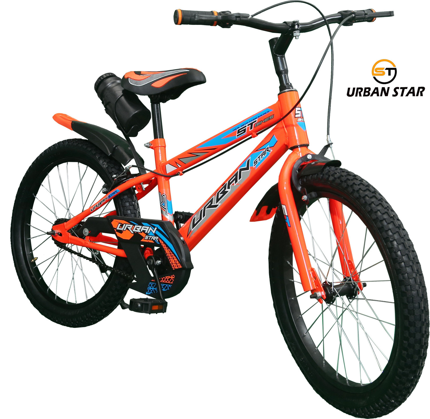 Image of Urban Star 20T BMX (85%ASSEMBLED) FOR 5 TO 8 YEARS KIDS ROAD CYCLE(SINGLE SPEED-ORANGE) 20 T (inch) Roadster Cycle